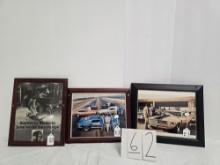 Lot Of 3 Framed Formula Super Stock Tires And Mickey Thompson Racer And Boss 302 Dealership