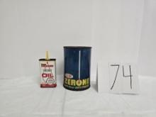 Dupont Zerone Anti-freeze Quart Can Missing Top Fair Cond And Master Mechanic Household Oil 4 Oz Can