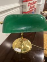 Bankers Traditional Brass Desk Lamp