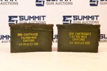 Lot of (2) 7.62x39 Military Ammo Cans