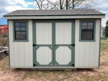 NEW AMISH BUILT 12X8 SHED WITH BARN DOORS. 2 WINDOWS.