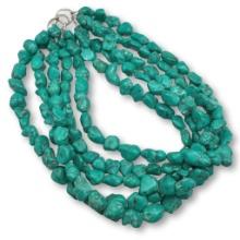 Heavy Quadruple Strand Turquoise Necklace