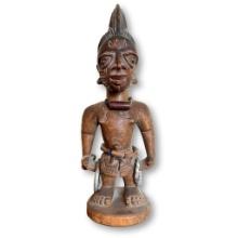 Vintage African Art Ibeji Male Carved Wood Figurine
