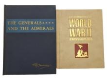 Lot of 2 Books - "The Generals and the Admirals" & "Illustrated World War II Encylopedia"