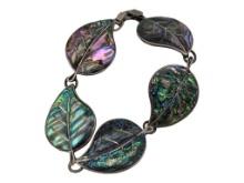 Vintage Sterling Silver Leaf Bracelet - Stamped Taxco Hecho en Mexico