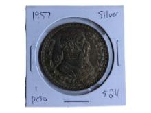 1957 Peso - 10% Silver