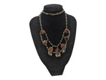 Ladies Brown Gemstone Layered Necklace