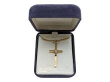 14K Gold Filled Unisex Cross Necklace - Stamped PPC
