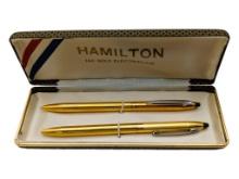 14K Gold Electroplated Hamilton Pen Set with Original Box
