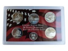 2005 US Mint 50 State Quarters Silver Proof Set