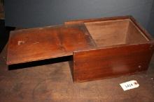Antique wooden box with sliding lid