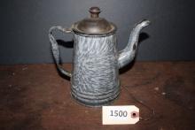 Grey agate coffee pot with lid