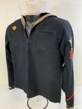 WWII US NAVY JUMPER CUSTOM UNIFORM COLOR EMBROIDERY AND HAT