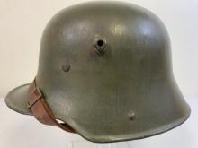 WWI IMPERIAL GERMAN M18 STEEL HELMET COMPLETE WITH LINER AND CHIN STRAP