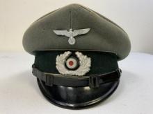 WWII GERMAN NCO OFFICERS INFANTRY VISOR CAP HAT