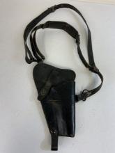 WWII US MILITARY 1911 COLT .45 SHOULDER BLACK LEATHER HOLSTER WITH STRAPS