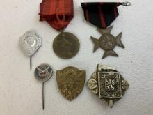 CZECHOSLOVAKIA WWII LOT OF MEDALS AND BADGES
