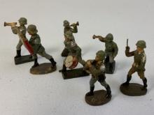GERMAN NAZI PERIOD LINEOL / ELASTOLIN TOY SOLDIERS ARMY LOT OF 7