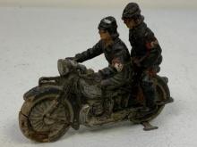GERMAN NAZI PERIOD LINEOL / ELASTOLIN TOY SOLDIERS NSKK ON MOTORCYCLE