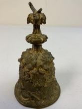 ANTIQUE 19th CENTURY FRENCH DECORATED BRASS BELL