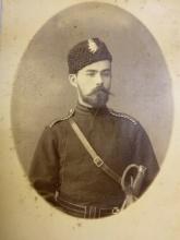 IMPERIAL RUSSIA ANTIQUE CABINET PHOTO PORTRAIT MILITARY MAN WITH SWORD