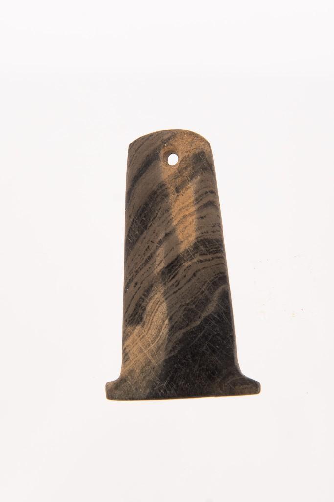 A 2-3/4" Shovel Pendant made from Banded Slate.