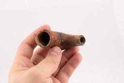 A Ceramic Human Effigy Elbow Pipe