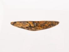 A Colorful 4-3/8" Boatstone Made of a Orange and Black Hardstone found in Allegan Co. Michigan.