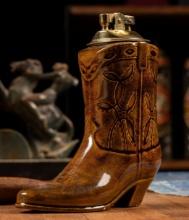 Vintage Ceramic Cowboy Boot Lighter