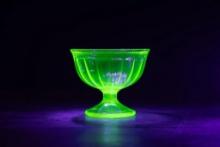 Antique Uranium Glass Sundae Cup by Federal Glass Co.