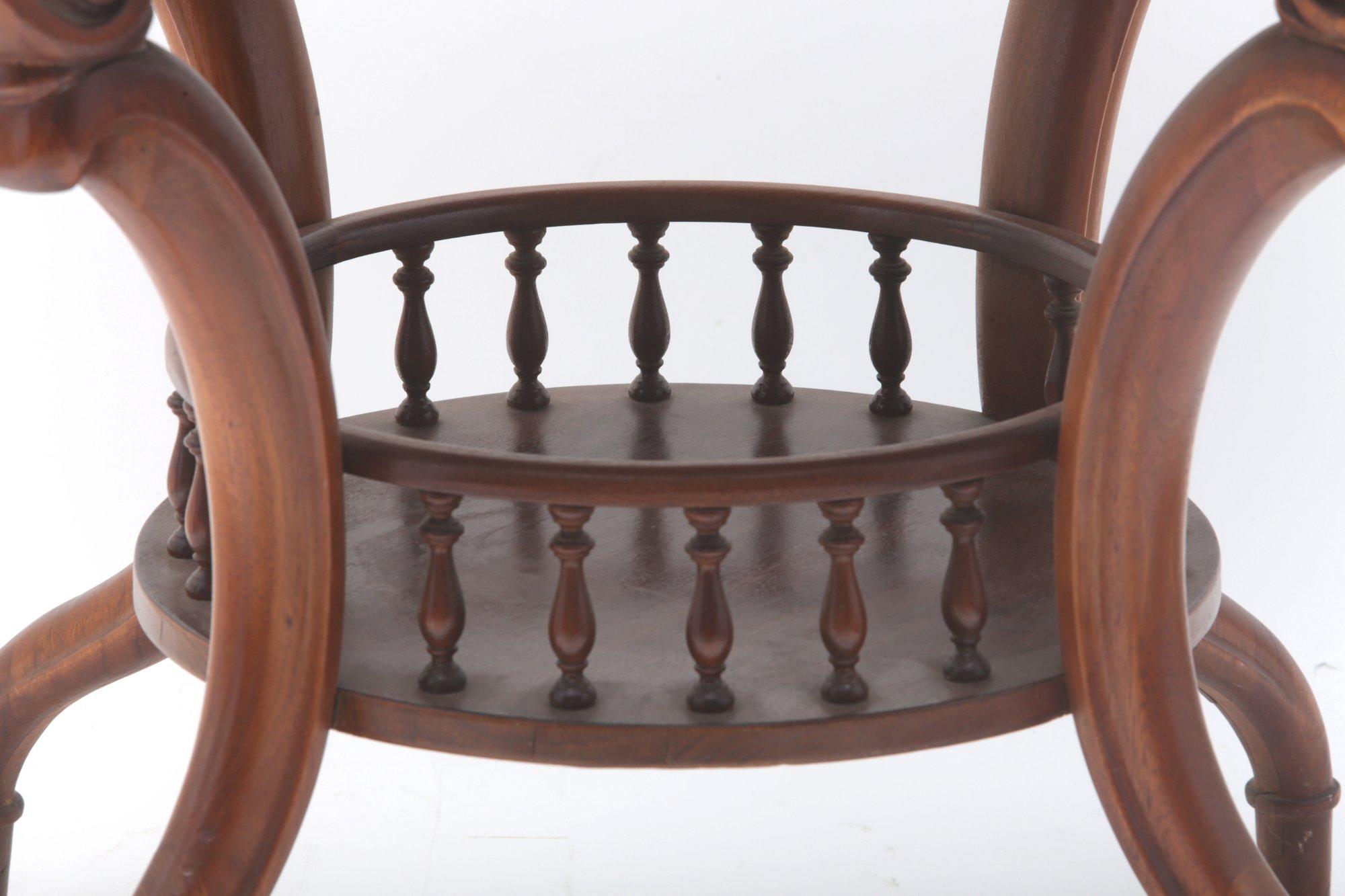 Round Top Inlaid Walnut Occasional Table