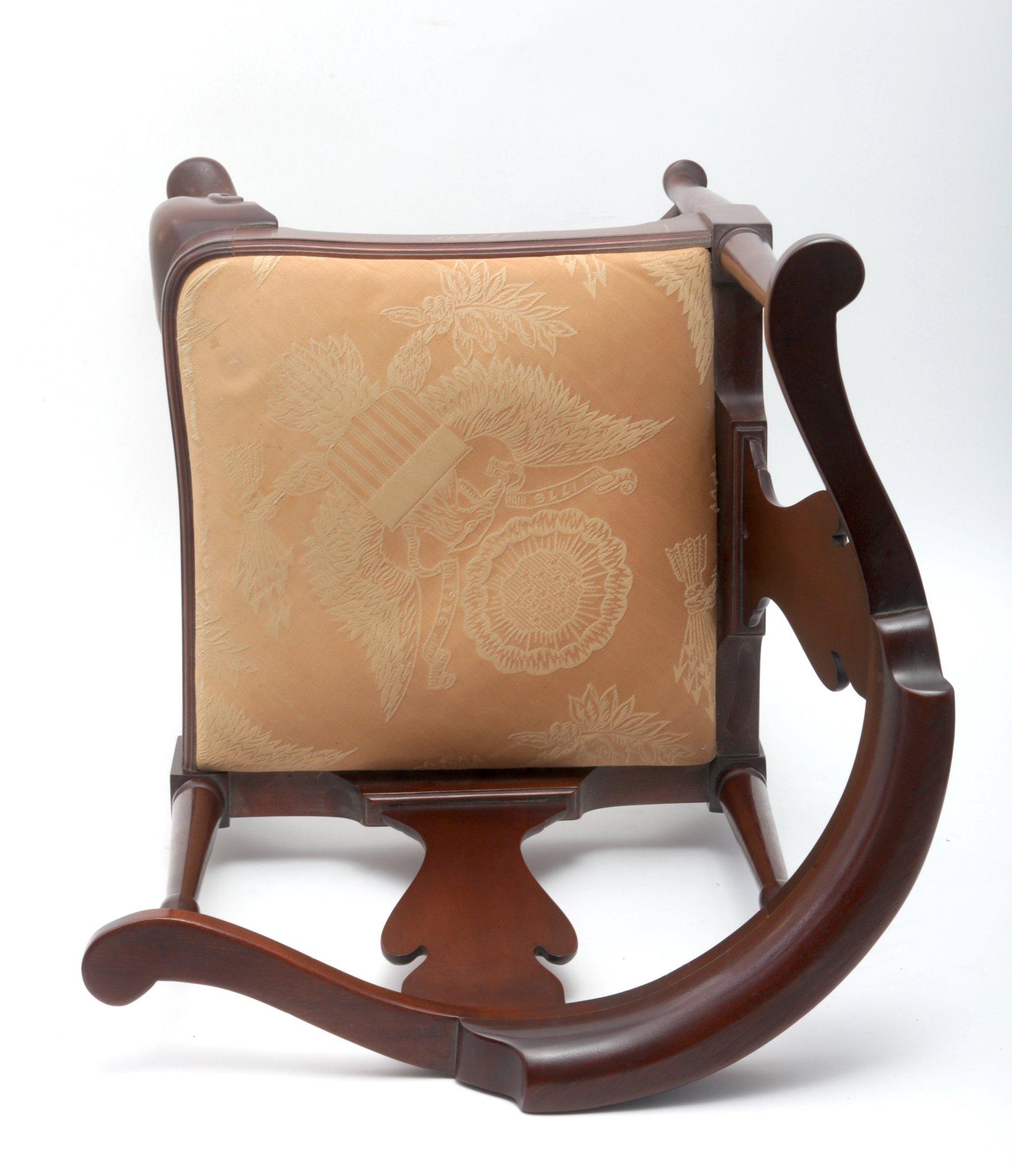 Cherrywood Corner/sword Back Chair-Bicentennial Markings