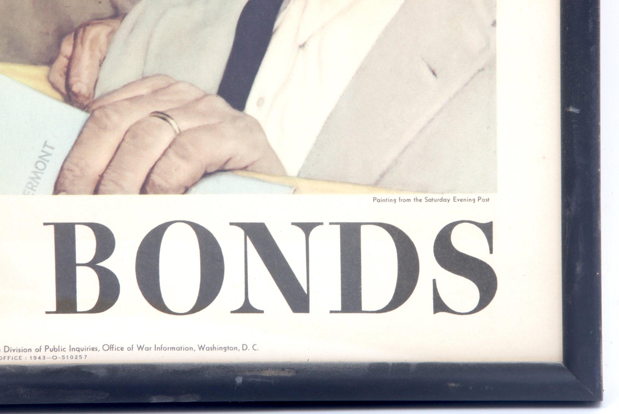 Buy War Bonds Framed Poster Save Freedom Of Speech Norman Rockwell