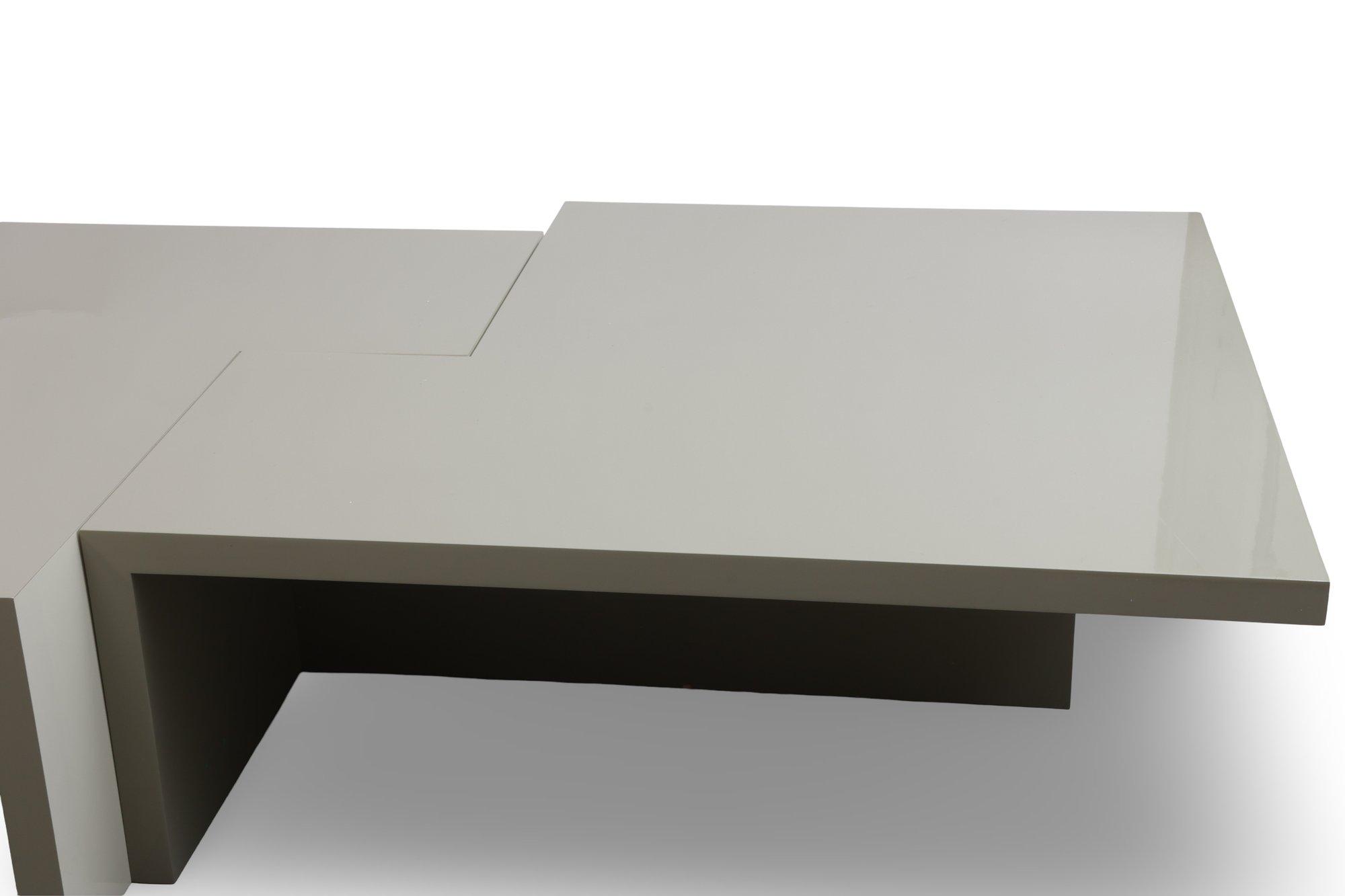 Oversized Modern Lacquer Interlocking Coffee Table