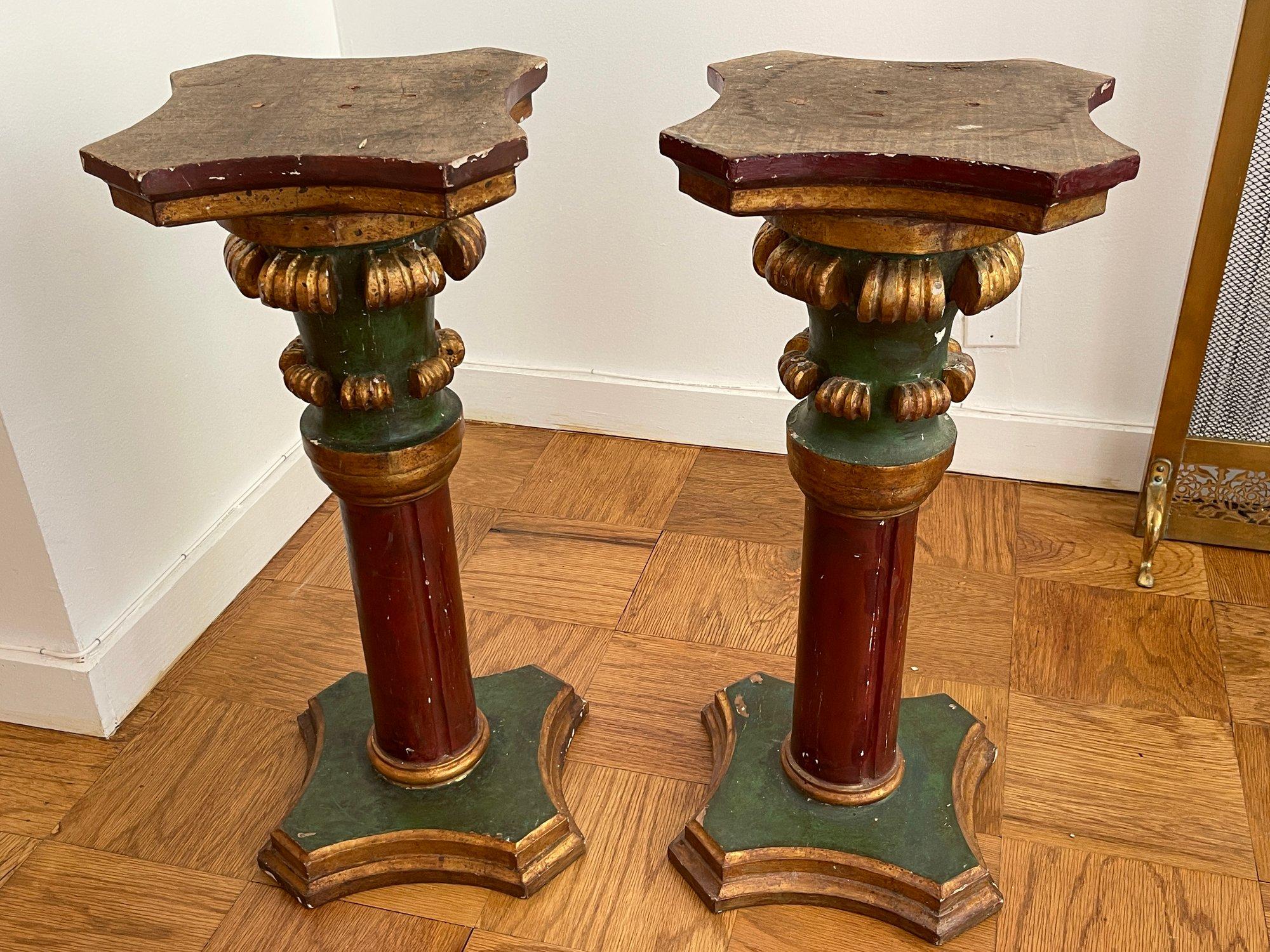 19th Century Wooden Columns - A Pair