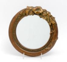 Round Wood Frame Mirror 10.5