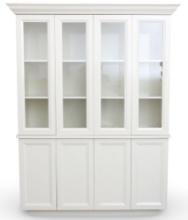 House Of Clement Custom Ivory Piano Lacquer Display Cabinet With Custom Chrome Hardware