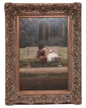 John Pieron French/American Mid-20th Century Framed Oil On Canvas Signed By Artist