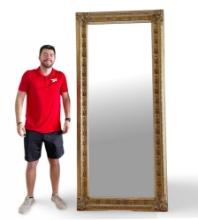 Large Gold Paint Framed 19th Century Floor Mirror