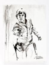 Brian Rood Blaster Luke Star Wars Original Watercolor