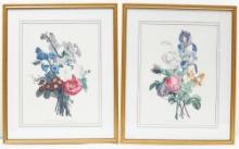 Jean Louis Prevost Hand Colored Framed Botanial Prints