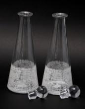Pair Of Clear Decanters