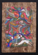 Mexican Folk Art Bark Painting