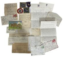 Vintage Postcards, Patches, Postal Stamps, Letters, and Documents