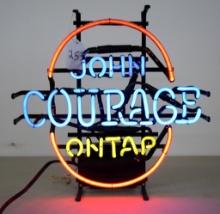 John Courage On Tap neon sign, 17" x 17"