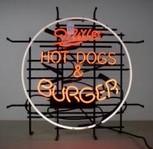 Miller Hot Dogs & Burger neon sign
