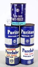 (5) Pure Oil cans