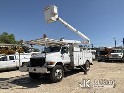 (San Antonio, TX) HiRanger 5FC-55, Bucket Truck mounted behind cab on 2001 Ford F750 Utility Truck R