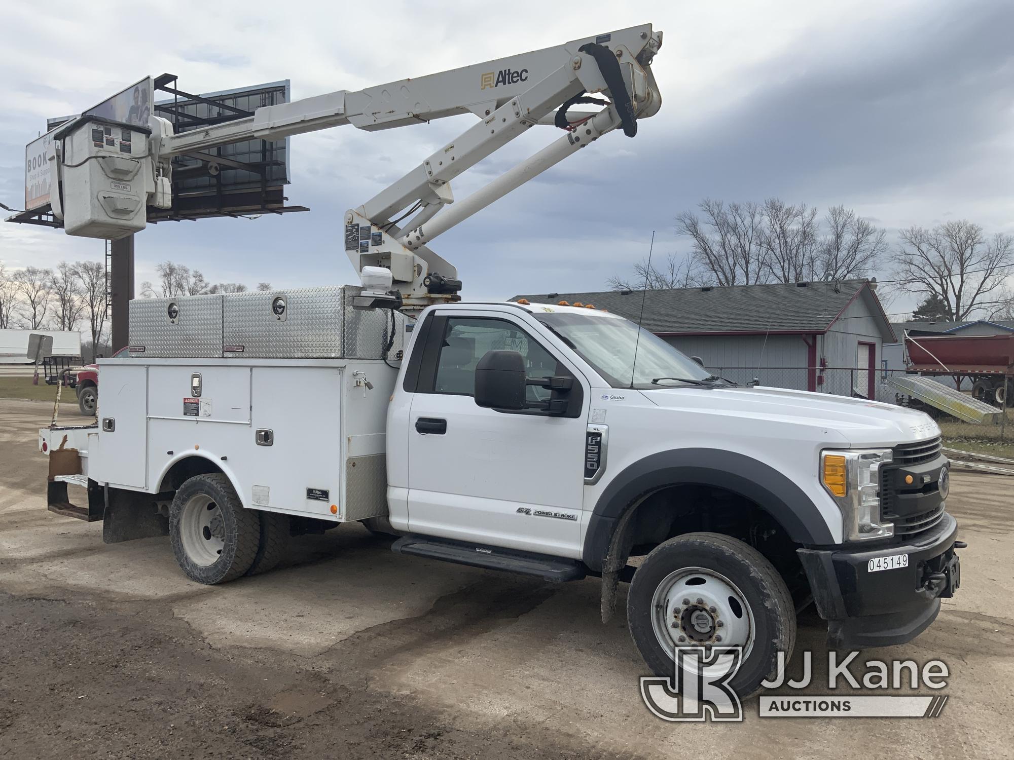 (South Beloit, IL) Altec AT37G, Articulating & Telescopic Bucket Truck mounted behind cab on 2017 Fo