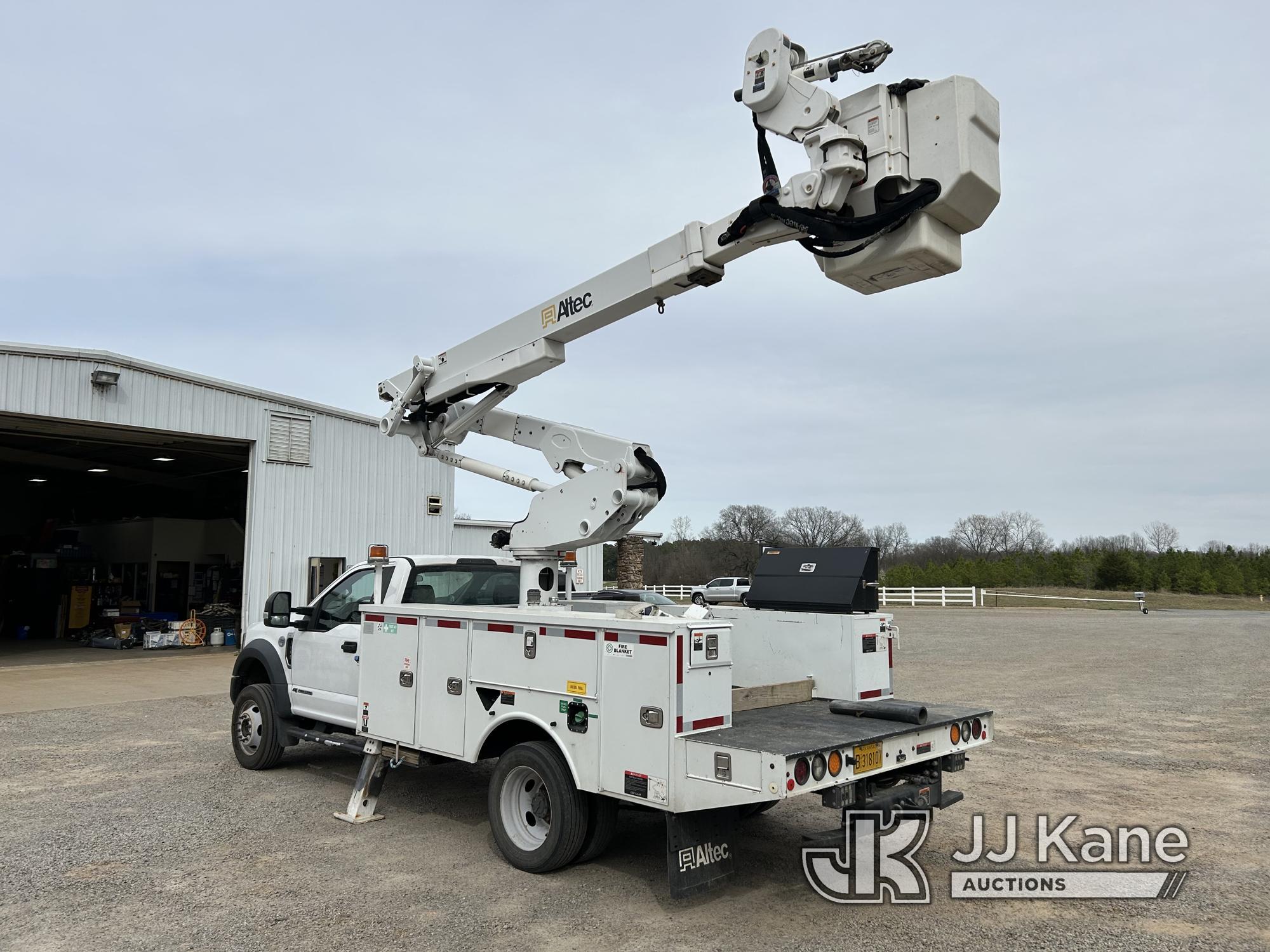 (Conway, AR) Altec AT41M, Articulating & Telescopic Material Handling Bucket Truck mounted behind ca